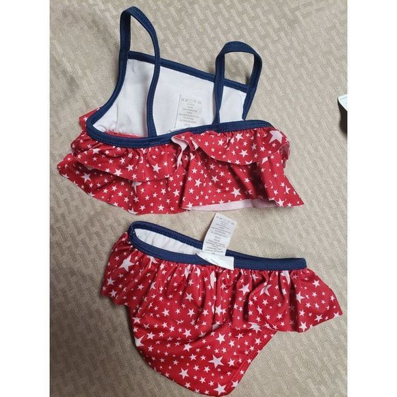 Crazy 8 Red White and Blue Two Piece Swimsuit Size 6-12 Months - Picture 2 of 5